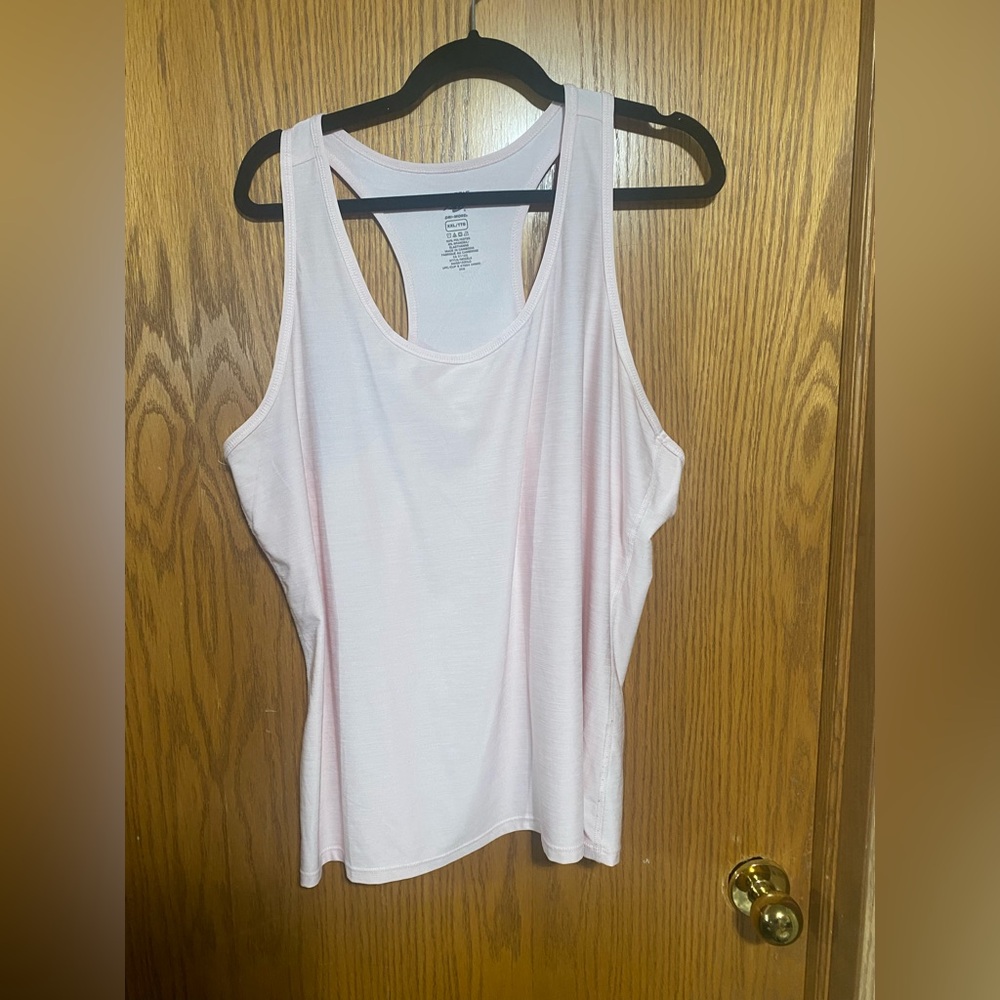 Plus size super cute baby pink razor back workout top